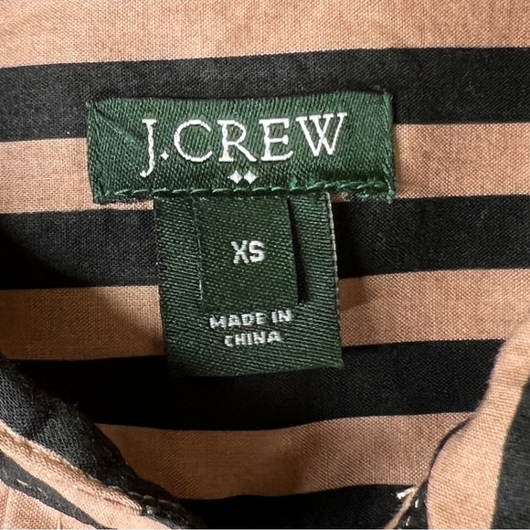 J CREW Black & Tan Striped Popover Henley Top - 41253 - Sz XS - Picture 3 of 7